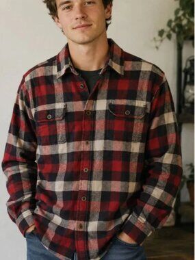 Jachs Plaid Flannel Shirt Extra Large Red Black